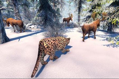 北极豹家族雪林模拟(Snow Leopard Family Sim)截图